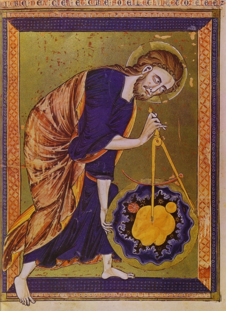 Dio come Architetto del Mondo nella miniatura della Bible moralisée, 1250 ca.